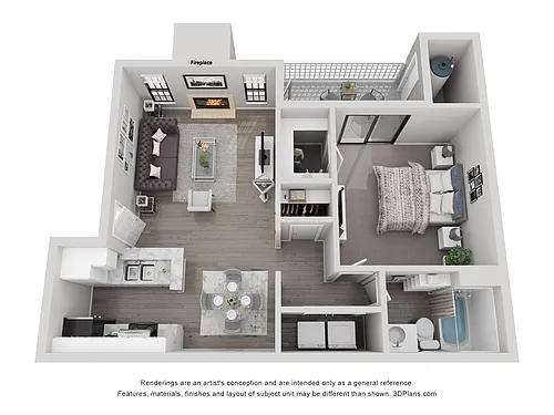 Floor plan 1 Bed 1 Bath