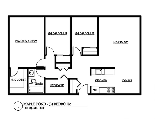 Floor plan Three Bedroom