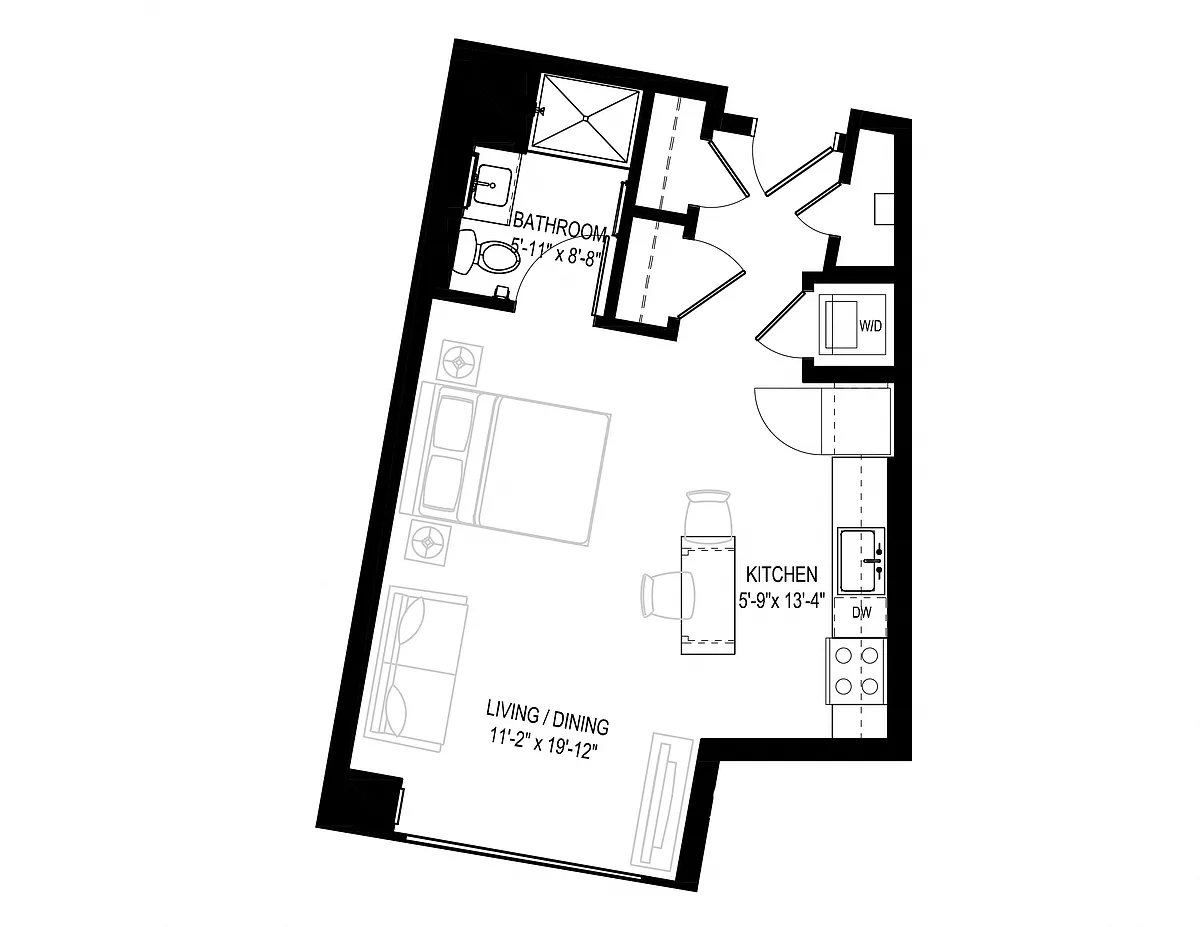 Floor plan Studio-0B