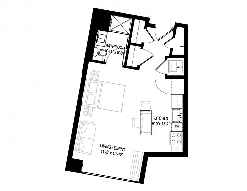 Floor plan Studio-0B