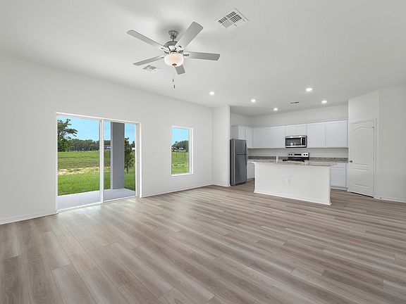 Family room with a view of the backyard