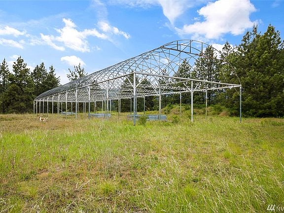 Metal framing for green house set and ready for use.
