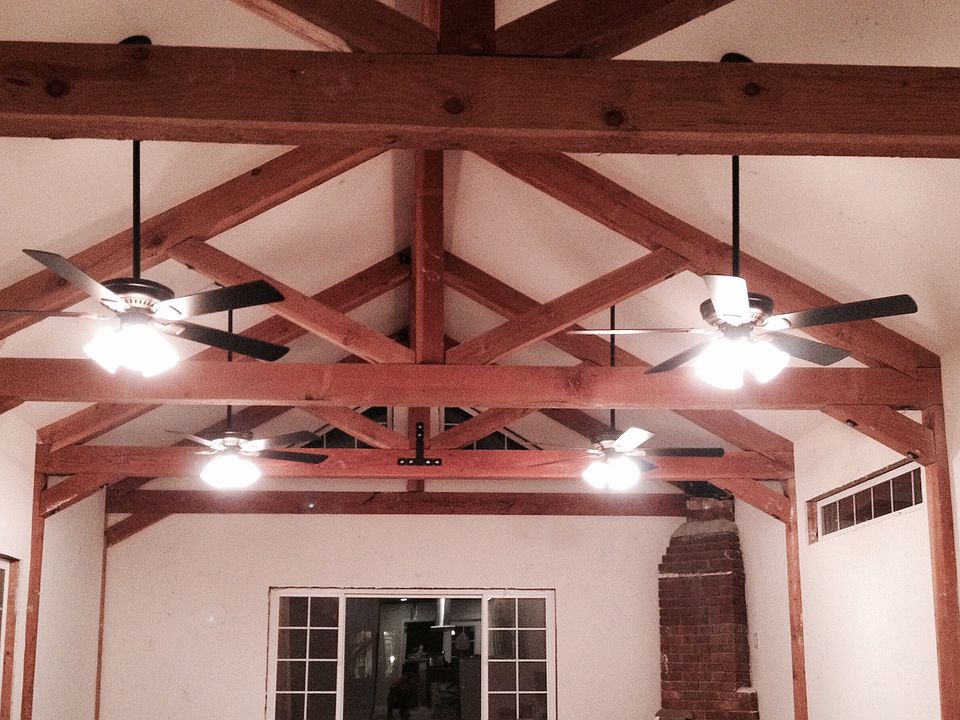 15 foot exposed beam ceiling