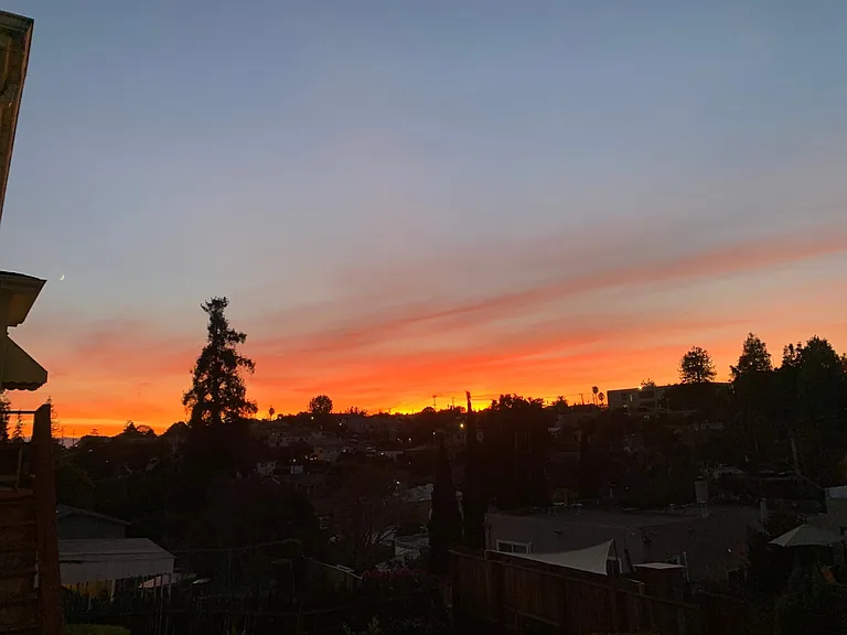 Sunset view from bedroom window