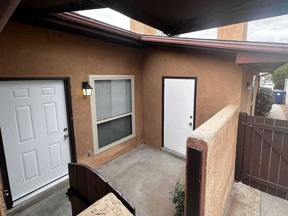 Enclosed Patio at front door with lockable Storage Closet
