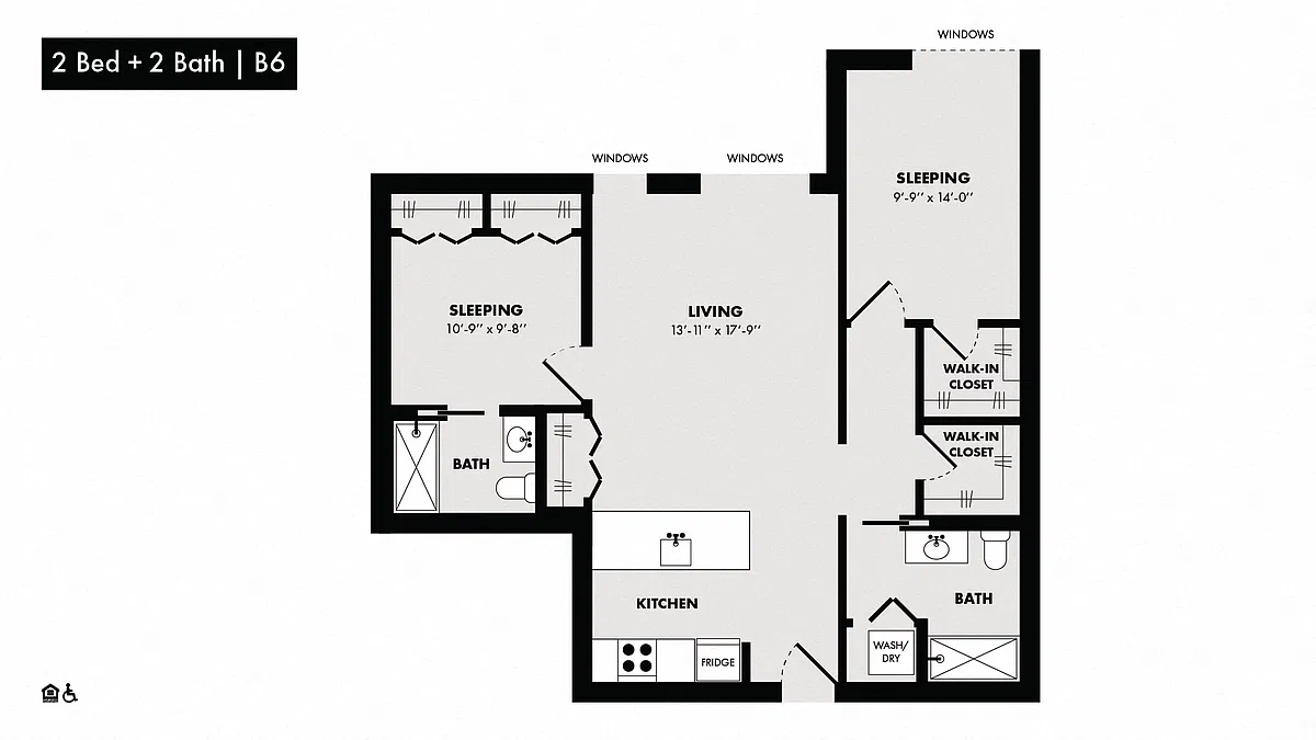 Floor plan 2 Bed/2 Bath-B6