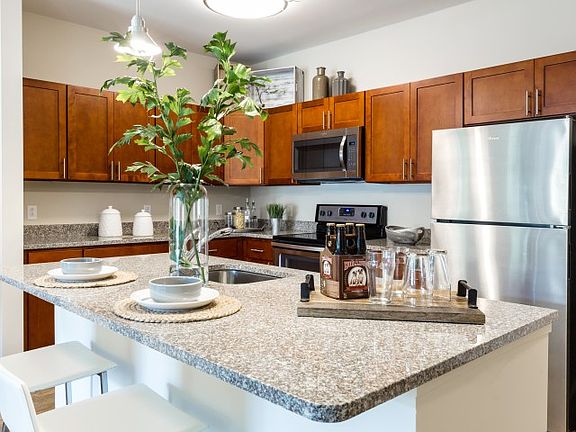2 Bedroom Cedar Floor Plan - Kitchen with Granite Countertop Island
