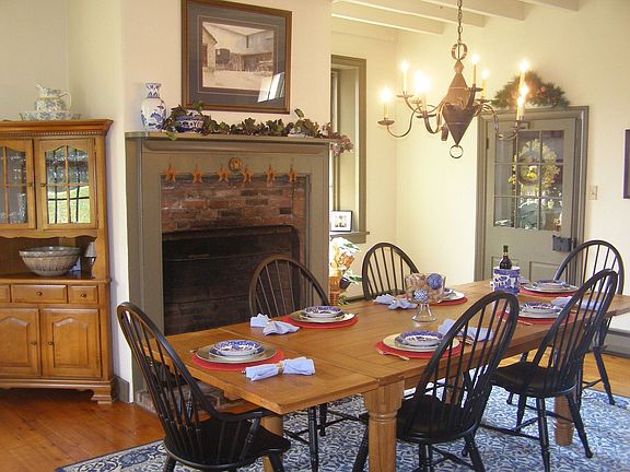 Dining Room with Wood Burning Fireplace