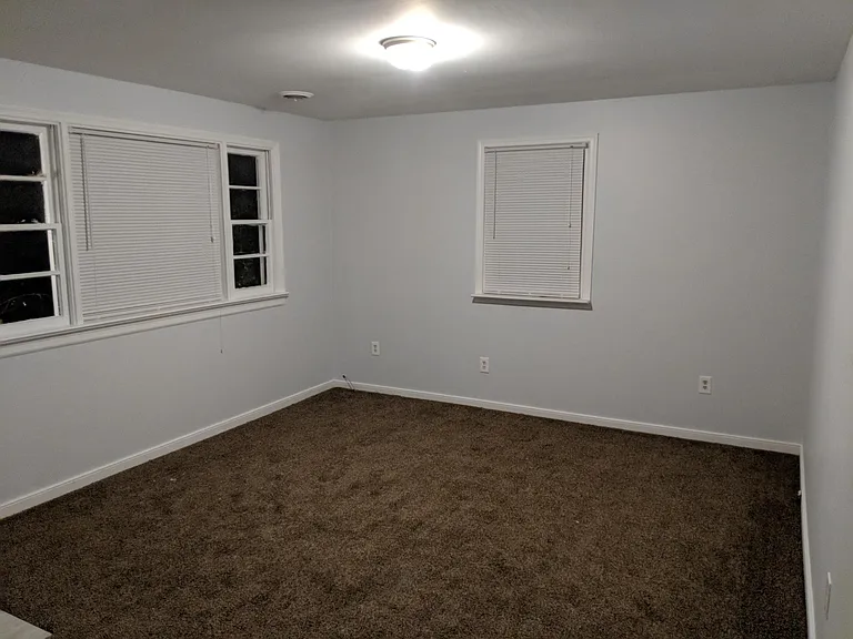 Living room with blinds installed