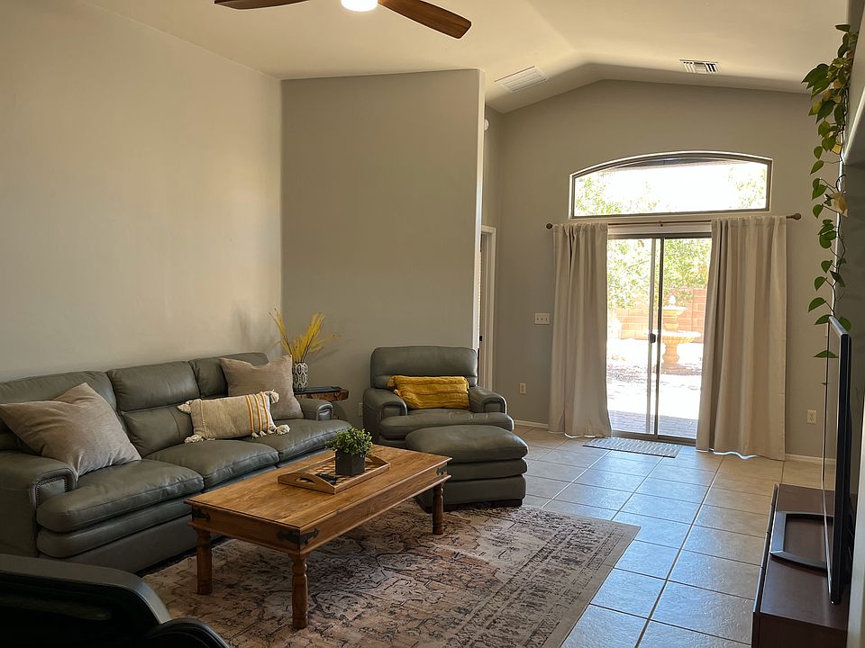 Living room with vaulted ceilings