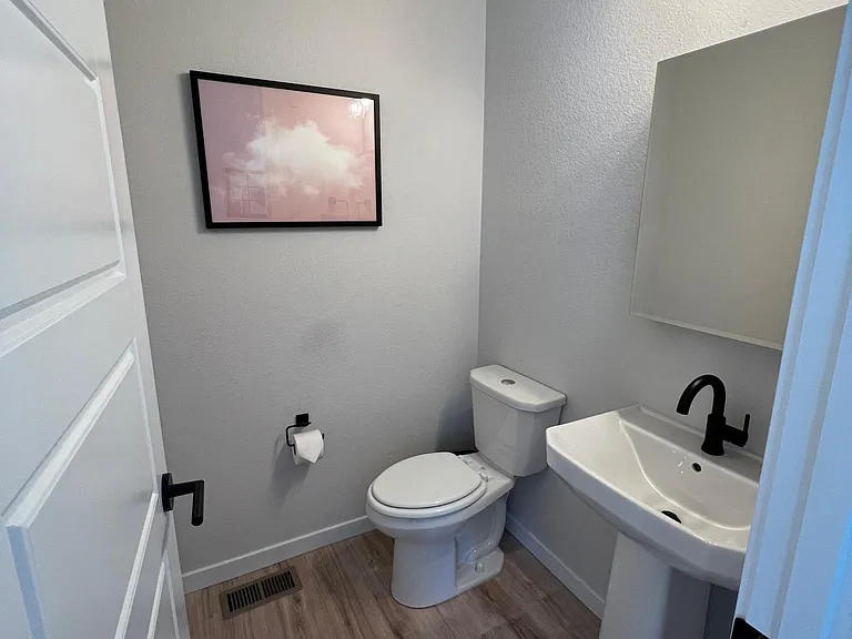 Half bathroom on main level.