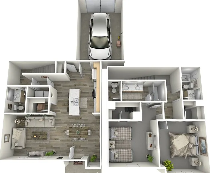 PLAN B2.1 TOWNHOME Floorplan Diagram