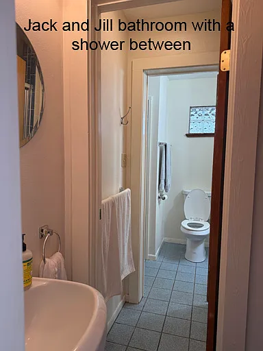 Jack and Jill bathroom with a shower in between