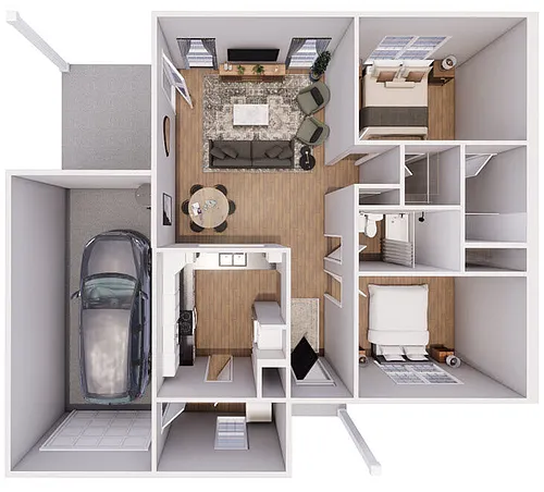 Floor plan 2B x 2B reno