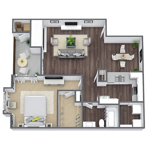 Floor plan A4: 1 Bed 1 Bath