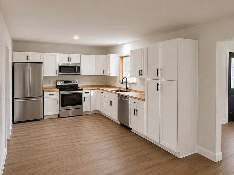 Actual layout of cabinets and appliance locations