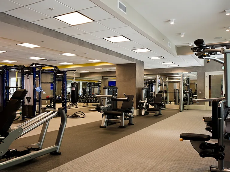 Cardio machines, weight machines and punching bag