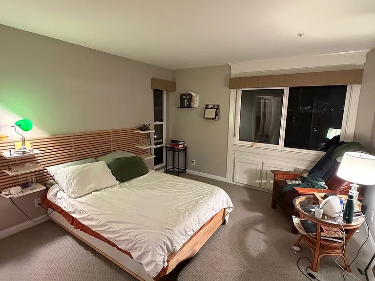 Bedroom with south facing windows.