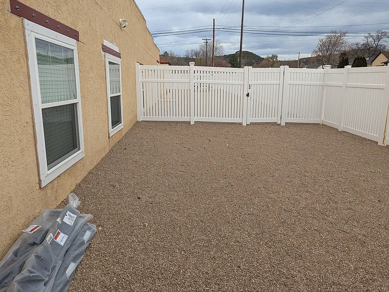 Private fenced yard