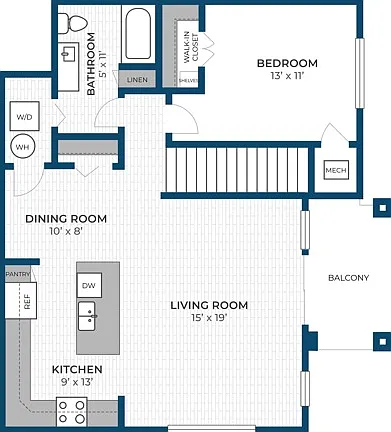Floor Plan 1F | Seasons at North Aurora | Apartments in North Aurora, IL Floor Plan 1F | Seasons at North Aurora | Apartments in North Aurora, IL