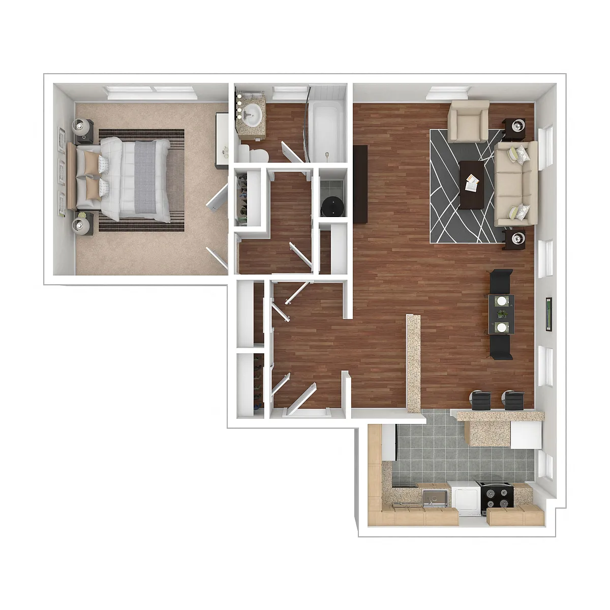 Floor plan 1 Bedroom Floorplan KD