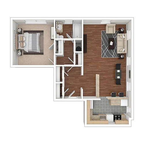 Floor plan 1 Bedroom Floorplan KD