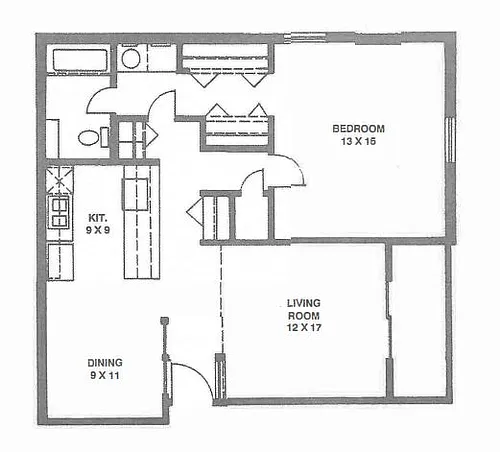 Floor plan 1 Bedroom, 1 Bathroom