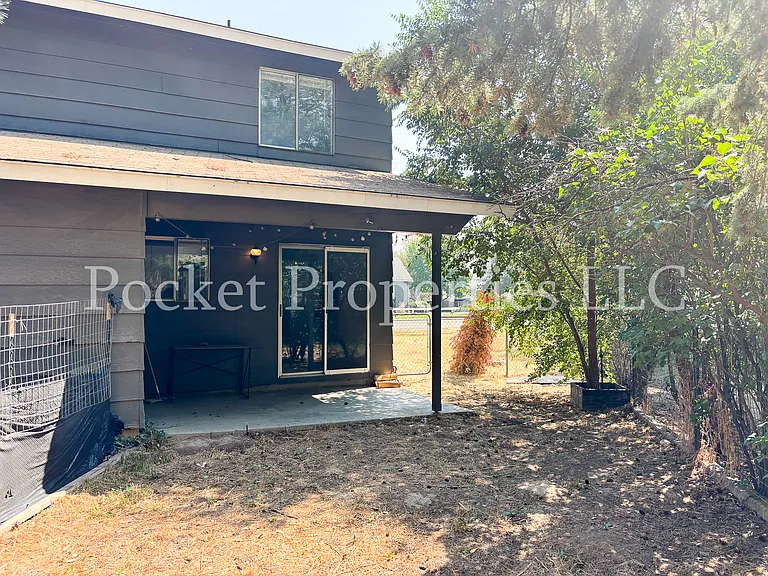 Backyard and covered patio