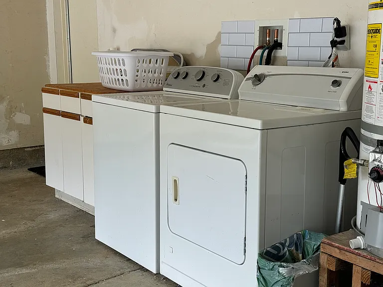 Washer and dryer in garage
