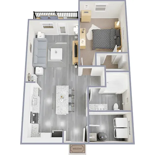 Floor plan One Bedroom One Bath
