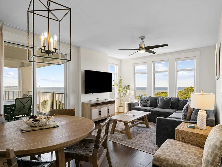 Balcony seating right off of living area