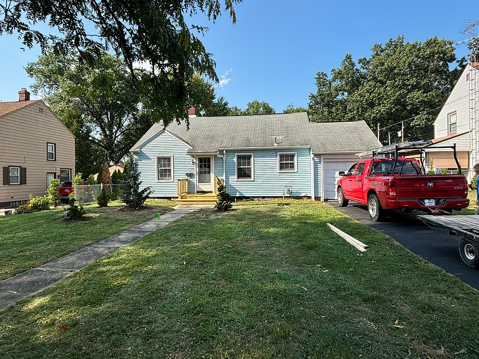Front of the house. Recently added front steps/small porch.