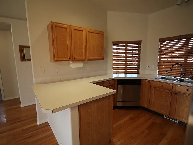 Kitchen overlooks front yard