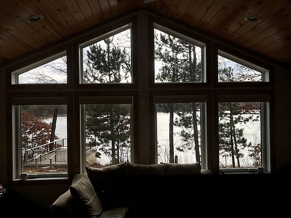 Living room view of lake