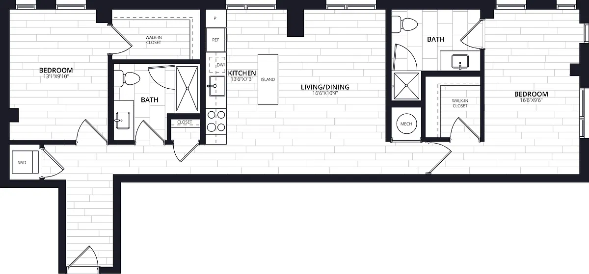 Floor plan 2 Bed/2 Bath-B17