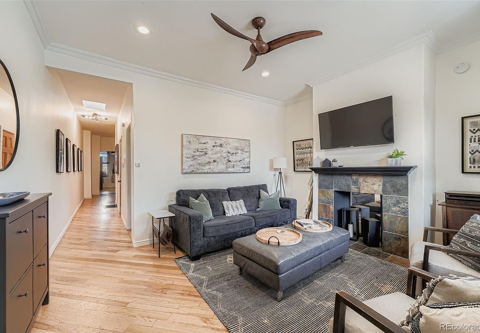 JEAN COLONNA コート グレー 42 ツイード ダブル ウエストベルト CENEA