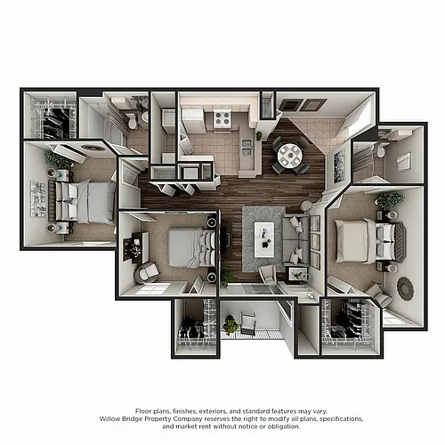 Floor plan Barrington - 3 BR - 2 BA