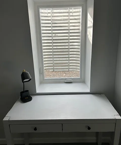 Desk with lamp