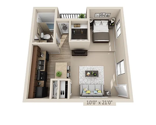 Floor plan Studio E1AW