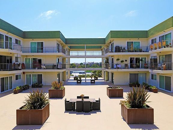 Open courtyard with several common areas