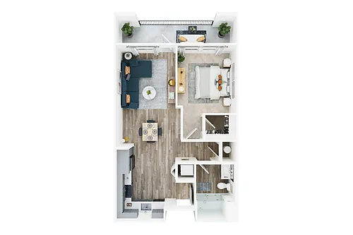 Floor plan One Bedroom | A1