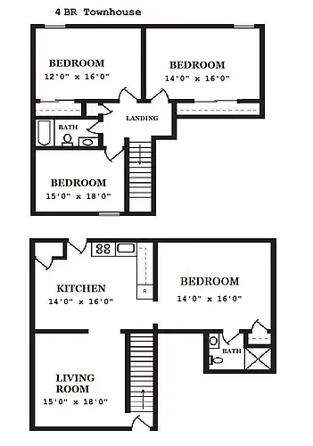 Floor plan 4 Bedroom Townhouse