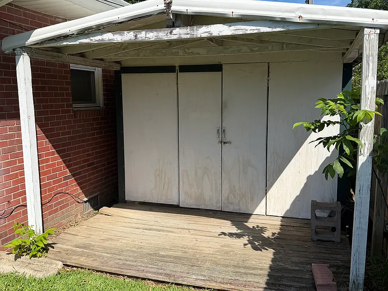 Outside of shed