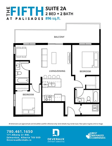 Floor plan 2 Bedroom, 2 Bathroom