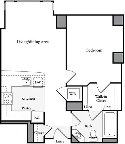 Floor plan 1 Bedroom G