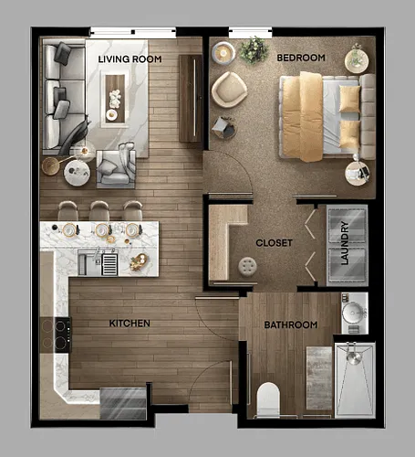 Floor plan 1 Bedroom