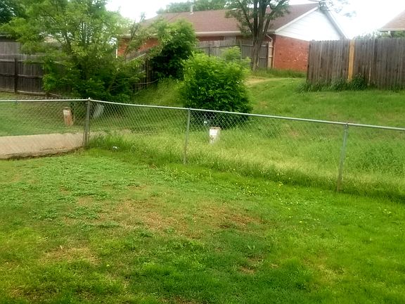 Large fenced backyard