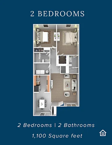 Floor plan 2 Bedroom 2 Bathroom
