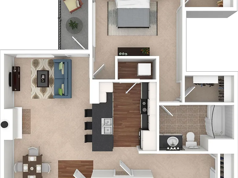 1 BD / 1.5 BA 973 SF
