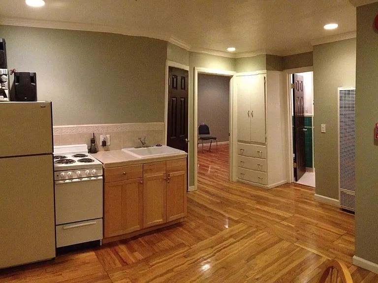 The kitchen area